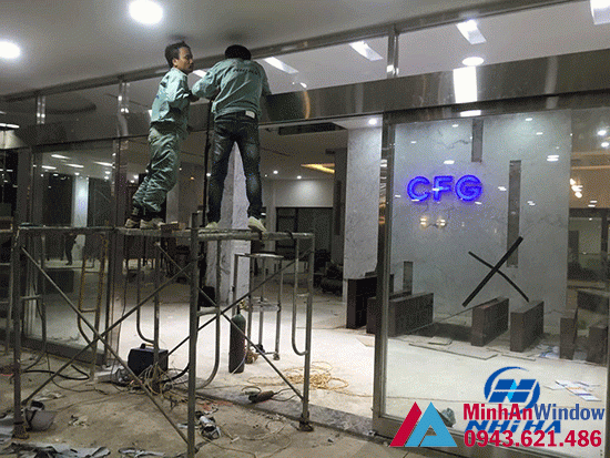 Cửa tự động Micom Nhật Bản - Dự án thi công tại CFG hà nội Cửa tự động Micom Nhật Bản