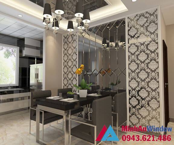 Vách kính khung nhôm phòng khách sang trọng lịch sự - minh an window đã thi công Vách kính khung nhôm phòng khách sang trọng lịch sự - Minh An Window đã thi công