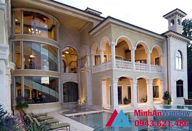 Mẫu Vách Kính Cong Biệt Thự Penhouse Minh An Window Tư Vấn, Thiết Kế và Thi Công Mẫu Vách Kính Cong Biệt Thự Penhouse Minh An Window Tư Vấn, Thiết Kế và Thi Công
