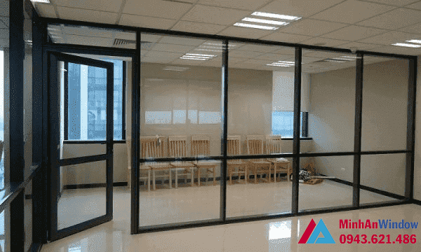 Vách kính cường lực sử dụng khung nhôm xingfa Vach Kinh Khung Nhom2