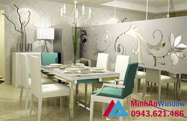 Vách kính phòng khách hoa văn cao cấp Vách kính phòng khách hoa văn cao cấp