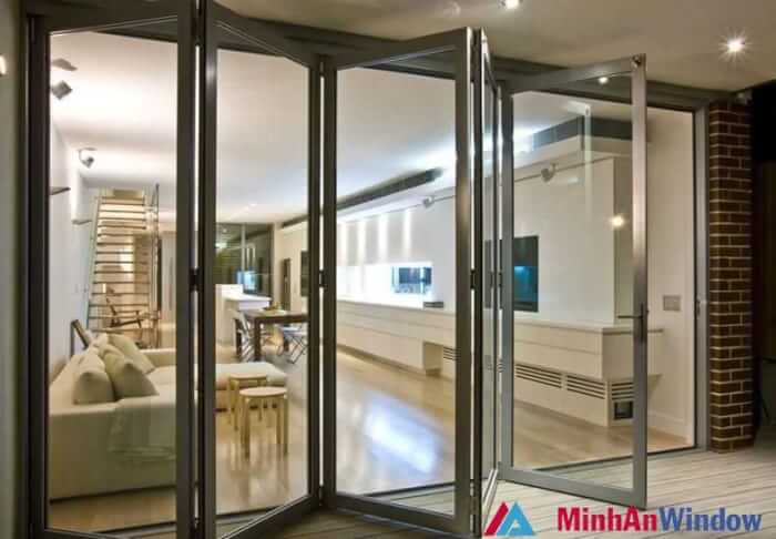 Cửa nhôm trượt gấp 2 cửa nhôm trượt gấp
