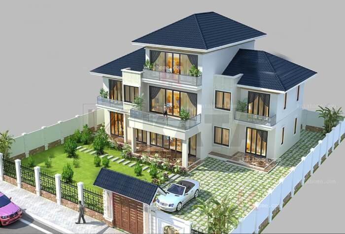 Phối cảnh của mẫu biệt thự 2 tầng 2 Phối cảnh của mẫu biệt thự 2 tầng 2