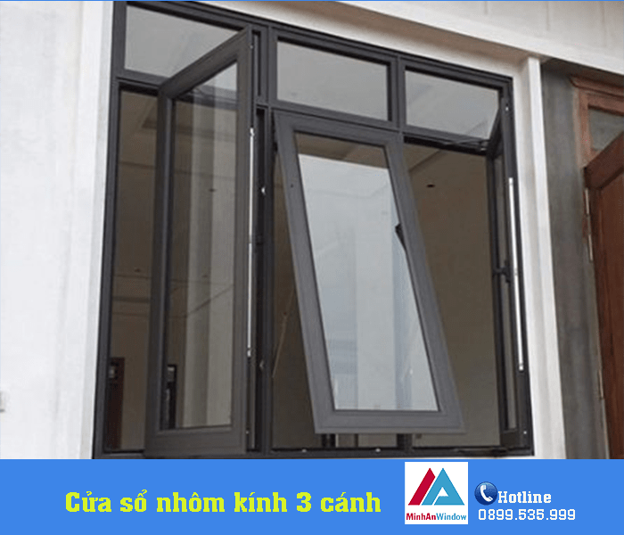 Mẫu cửa sổ nhôm kính 3 cánh Minh An Window lắp đặt cho khách hàng tại Tuyên Quang