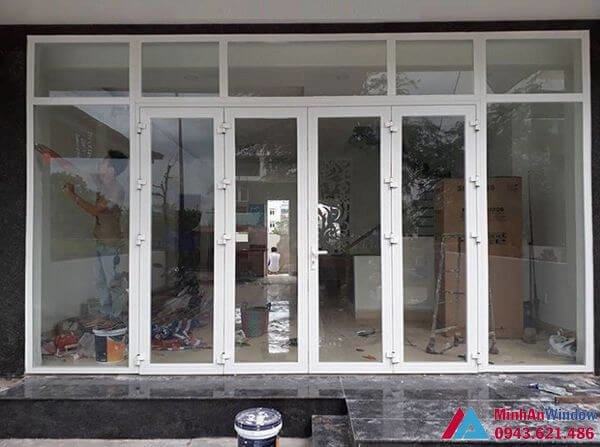 Cửa nhôm Xingfa 6 cánh màu trắng lắp đặt tại biệt thự tại Nam Định