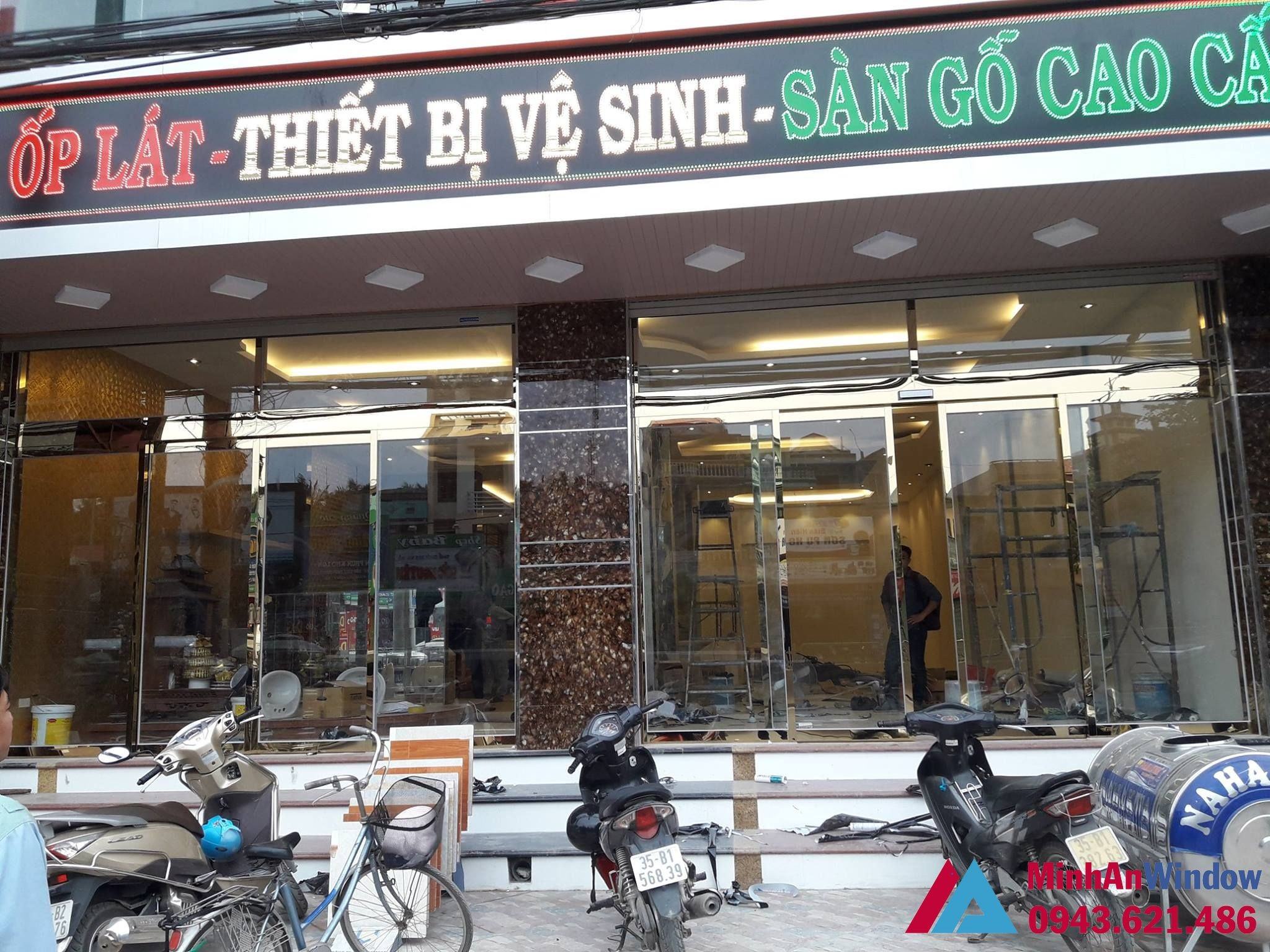 Dự án thi công cửa kính công ty thiết bị vệ sinh Cua Kinh Inox Vang Guong 04