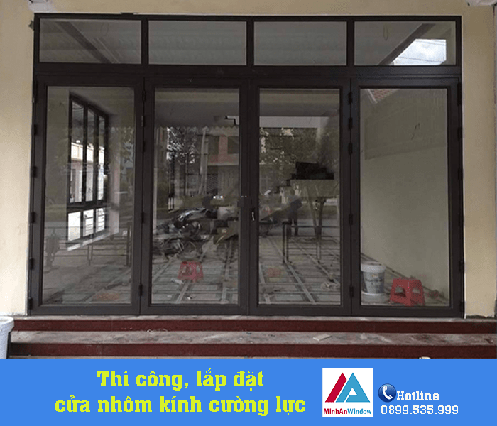 Mẫu cửa nhôm kính 4 cánh Minh An Window lắp đặt tại Quảng Ninh