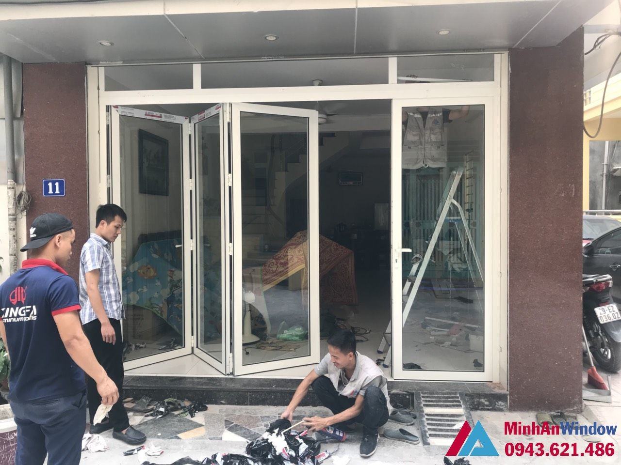 Thi công cửa nhôm xingfa tại Hải Phòng Cua Xep Gap Xingfa 4 Canh