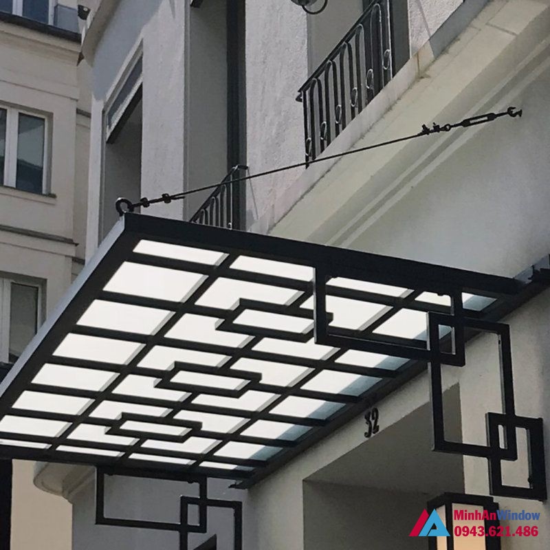 Mái kính khung sắt kính mờ Mái kính khung sắt kính mờ
