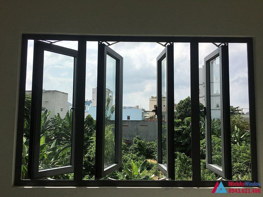Mẫu sổ nhôm kính mở quay Minh An Window lắp đặt tại Cao Bằng