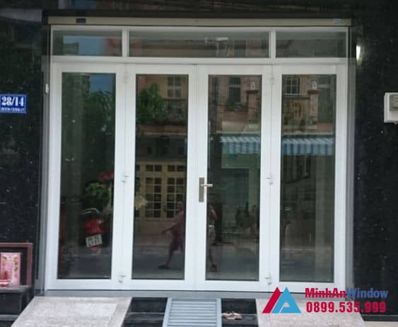 Cửa nhôm Việt Pháp 4 cánh màu trắng sáng đẹp cao cấp Cửa nhôm Việt Pháp 4 cánh màu trắng sáng đẹp cao cấp
