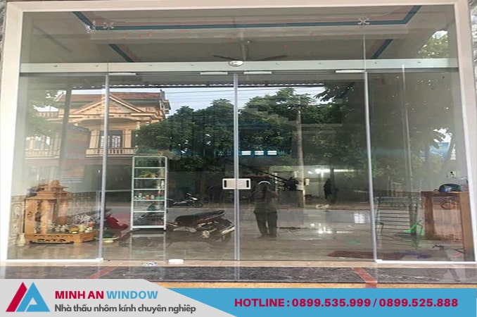 Mẫu Cửa kính cường lực cánh lùa cao cấp tại huyện Mê Linh - Minh An Window cung cấp và lắp đặt