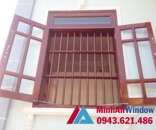 Cửa sổ nhôm kính khung gỗ cao cấp 2 cánh Cửa sổ nhôm kính khung gỗ cao cấp 2 cánh