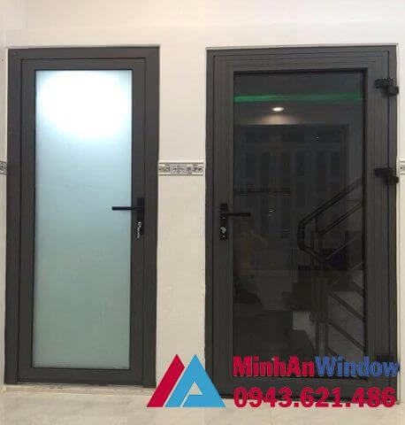 Mẫu cửa nhôm kính 1 cánh tại cụm CN quận Hai Bà Trưng do Minh An Window lắp đặt