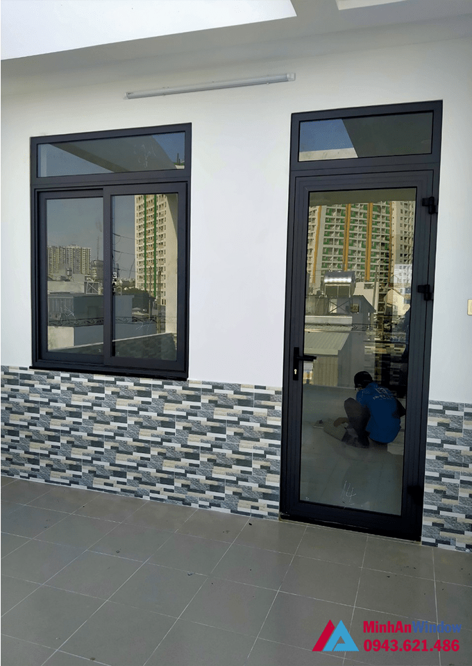 Làm cửa nhôm kính tại hoài đức - hà nội chất lượng nhất 2 Cửa đi và cửa sổ nhôm kính Minh An lắp tại huyện Hoài Đức