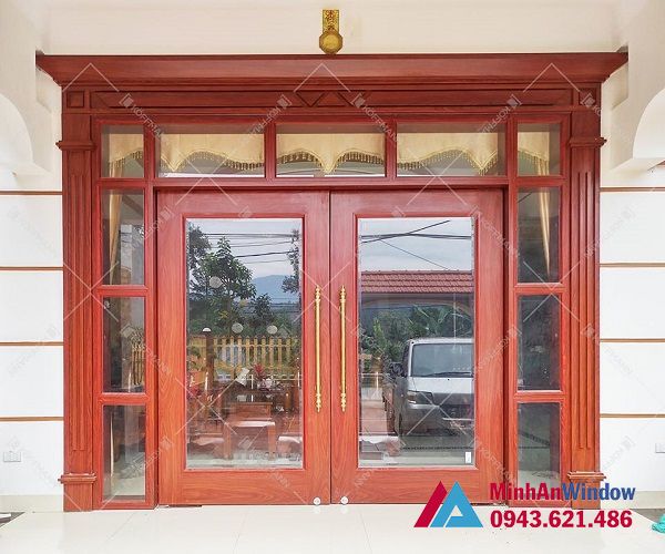Cửa nhôm kính gỗ 2 cánh cao cấp chất lượng nhất năm 2021 - minh an window đã thi công Cửa nhôm kính gỗ 2 cánh cao cấp chất lượng nhất năm 2021 - Minh An Window đã thi công