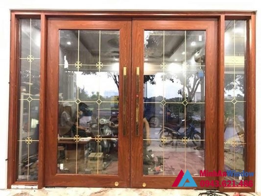 Mẫu cửa kính hộp vân gỗ cao cấp chất lượng nan can trang trí Mẫu cửa kính hộp vân gỗ cao cấp chất lượng nan can trang trí