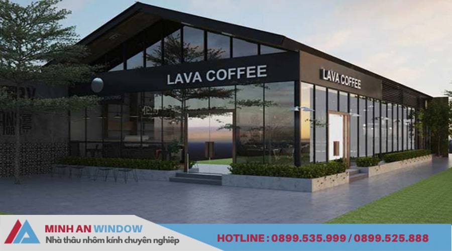 Mẫu nhà kính khung thép cho Nhà hàng LAVA COFFE