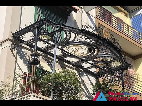 Mái kính cường lực khung sắt đẹp sang trọng Mái kính cường lực khung sắt đẹp sang trọng