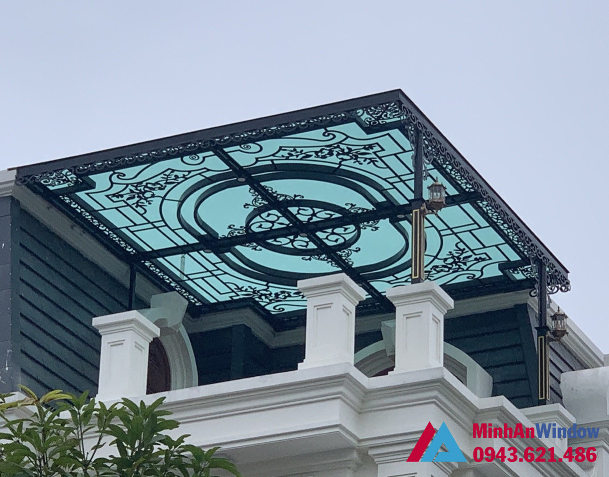 Mái kính khung sắt tầng thượng đẹp long lanh Mái kính khung sắt tầng thượng đẹp long lanh
