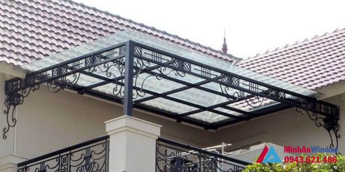 Mẫu mái kính đơn giản khung sắt lắp đặt tại lào cai Mẫu mái kính đơn giản khung sắt lắp đặt tại lào cai