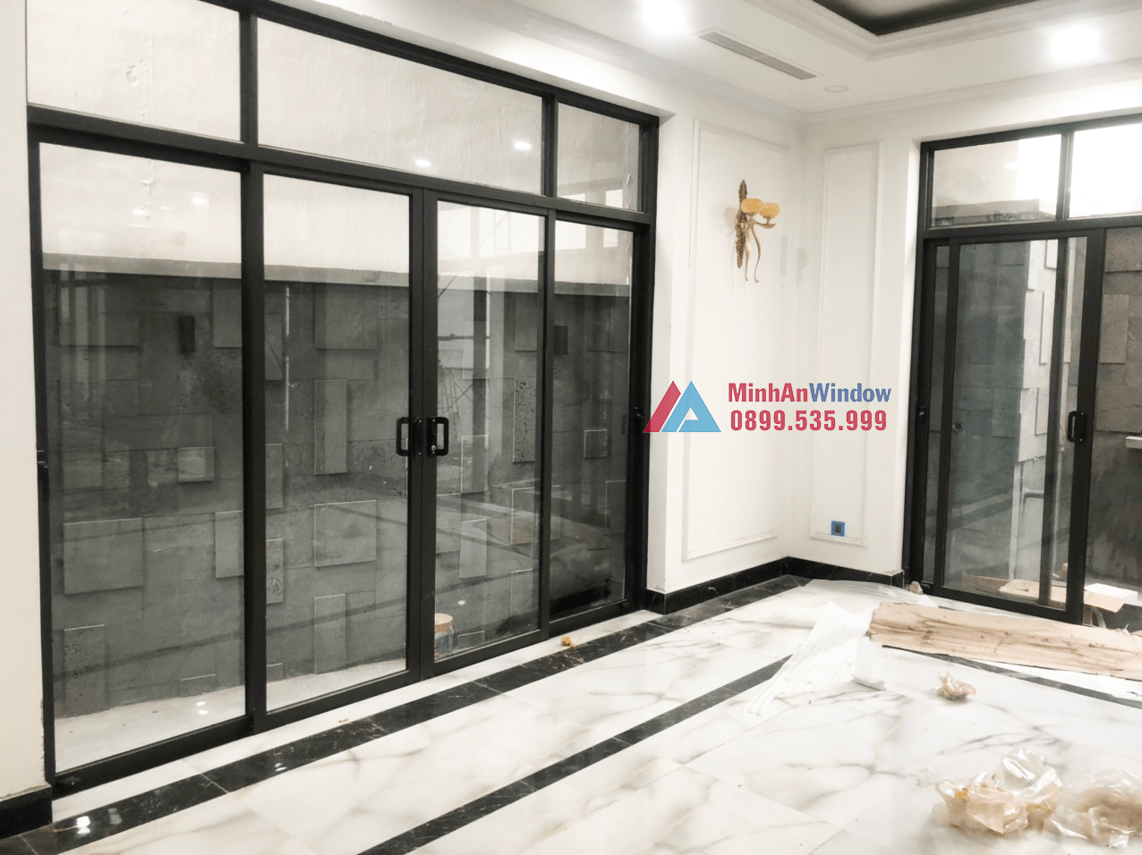 Mẫu cửa nhôm 4 cánh làm tại huyện Phú Xuyên - Minh An Window đã thi công Mẫu cửa nhôm 4 cánh làm tại huyện Phú Xuyên - Minh An Window đã thi công
