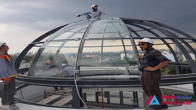 Mái vòm kính khung sắt nghệ thuật Mái vòm kính khung sắt nghệ thuật