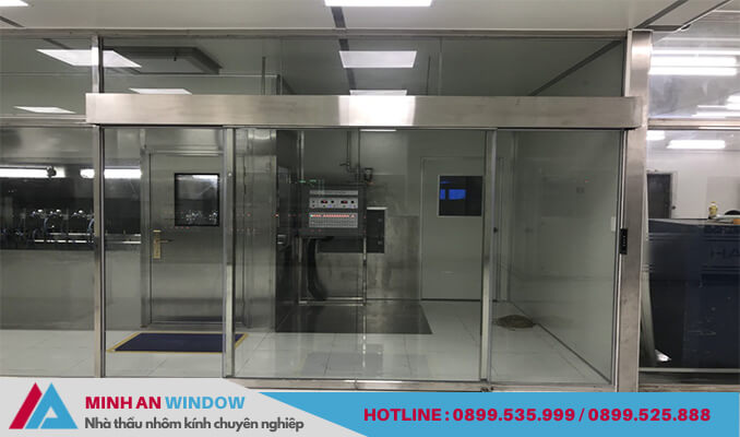 Mẫu cửa tự động inox do Minh An Window thiết kế và lắp đặt Mẫu cửa tự động inox do Minh An Window thiết kế và lắp đặt