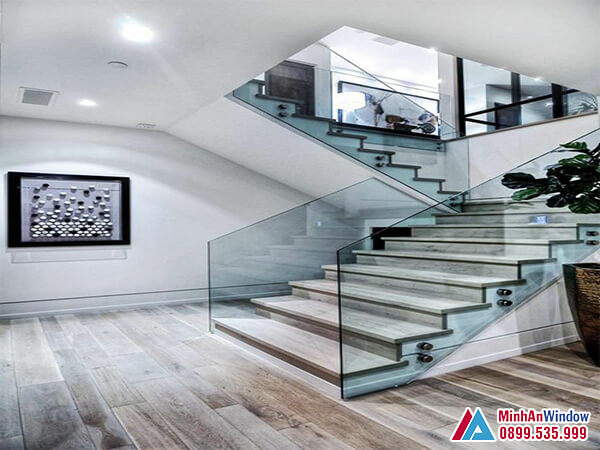 Lan can cầu thang kính cường lực cao cấp chất lượng - minh an window đã thi công Lan can cầu thang kính cường lực cao cấp chất lượng - Minh An Window đã thi công