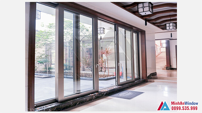 Cửa nhôm cao cấp 2 cánh trượt đẹp cho các Homestay - Minh An Window đã thi công