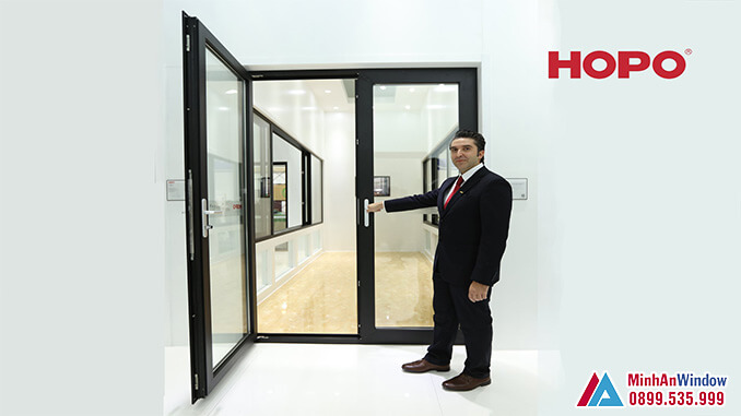Cửa nhôm cao cấp Hopo mở quay - Minh An Window cung cấp và lắp đặt