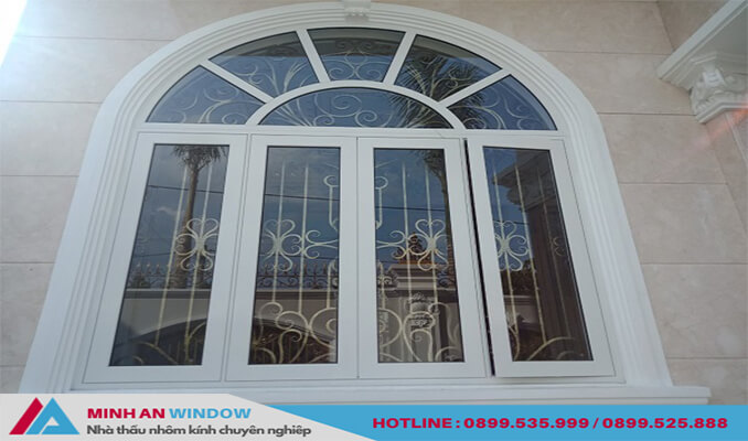 Mẫu cửa sổ nhôm Xingfa uốn vòm Minh An Window thiết kế và lắp đặt cho công trình nhà ở