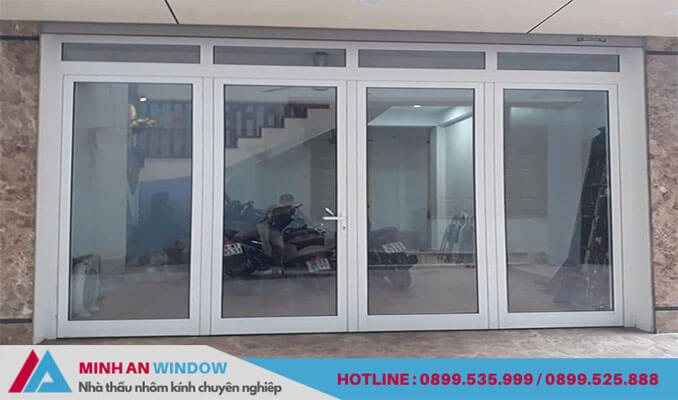 Mẫu Cửa nhựa lõi thép 4 cánh màu trắng tại Hà Nội, Minh An Window đã lắp đặt