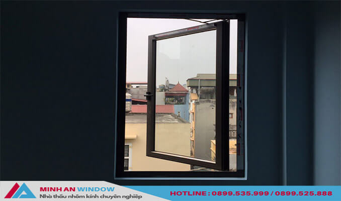 Mẫu Cửa sổ nhôm kính 1 cánh mở quay phổ biến tại Điện Biên