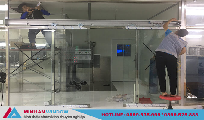 Cửa tự động cho nhà máy tại Bắc Giang Minh An Window đã thi công