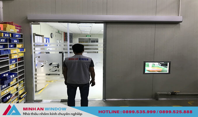 Minh An Window lắp đặt Cửa tự động 1 cánh cho các văn phòng tại tỉnh Hà Nam