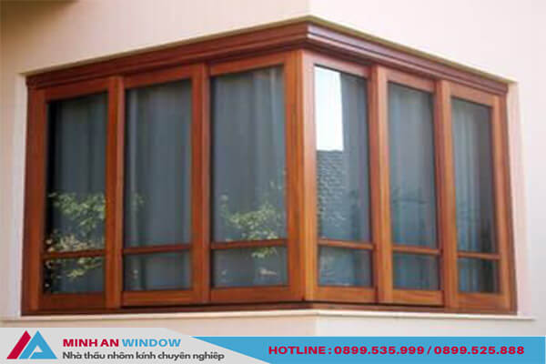 Mẫu Cửa sổ lùa nhôm kính vân gỗ - Minh An Window thiết kế và lắp đặt