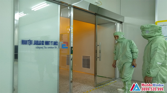 Minh An Window lắp đặt Cửa kính cường lực lùa cho các phòng sạch tại KCN Sài Đồng - Hà Nội