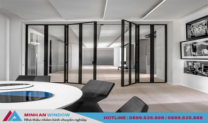 Mẫu Vách kính cường lực cho các văn phòng khung nhôm cao cấp - Minh An Window cung cấp và lắp đặt