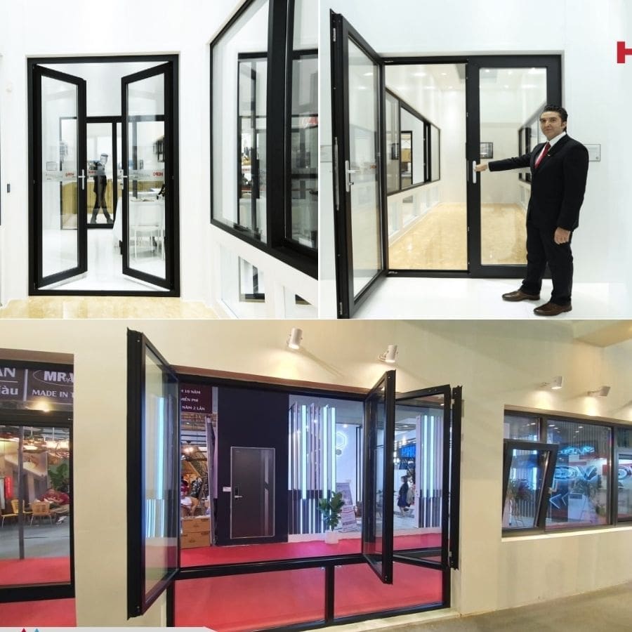 Mẫu cửa nhôm hopo