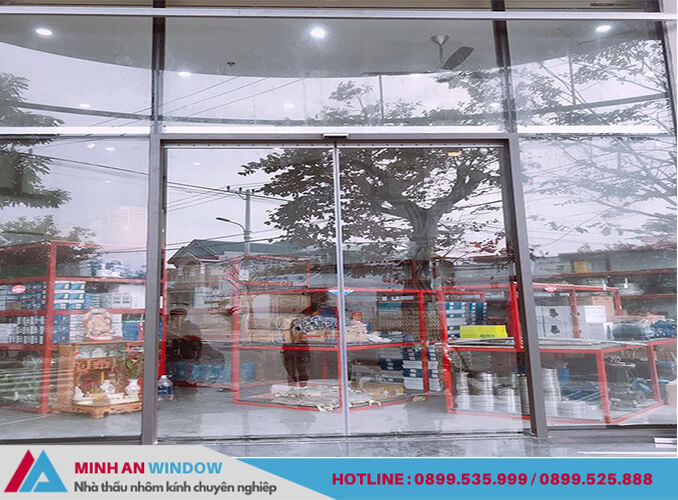Lắp đặt Cửa kính tự động cho siêu thị Mini tại Nga Sơn - Thanh Hóa