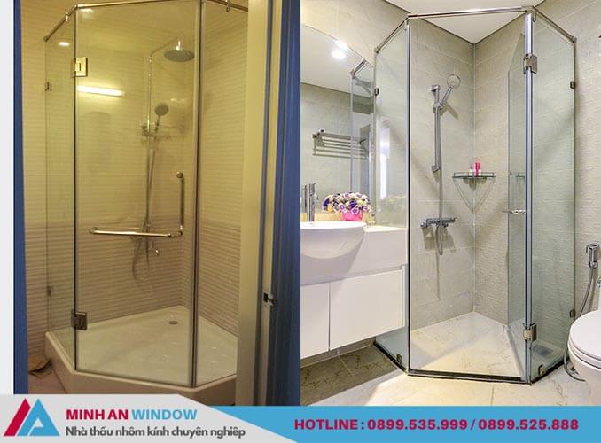 Minh An Window lắp đặt mẫu cabin phòng tắm 135 độ cao cấp cho công trình nhà ở