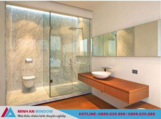  Minh An Window thiết kế và lắp đặt mẫu cabin phòng tắm 180 độ cao cấp tại quận Long Biên - Hà Nội