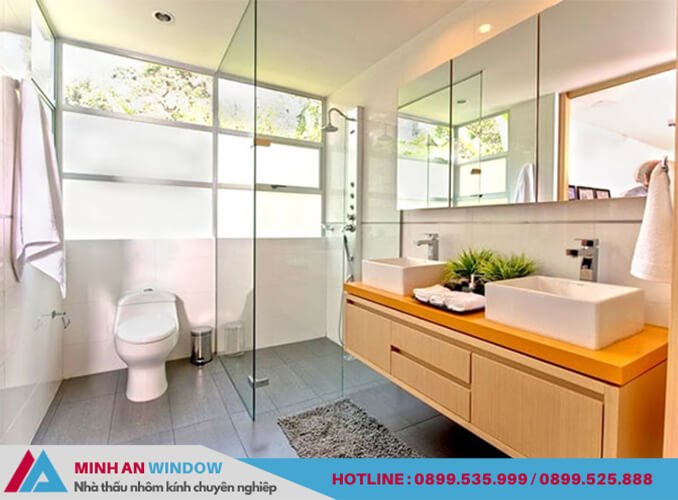  Minh An Window thiết kế và lắp đặt mẫu cabin phòng tắm 180 độ tại quận Bắc Từ Liêm - Hà Nội