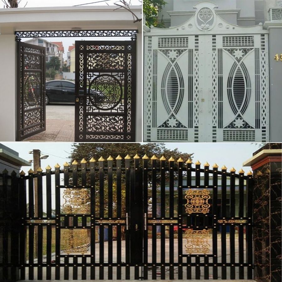 cửa cổng sắt 2 cánh