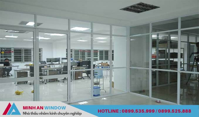 Mẫu Cửa kính cường lực khung nhôm cho các văn phòng cao cấp - Minh An Window cung cấp và lắp đặt