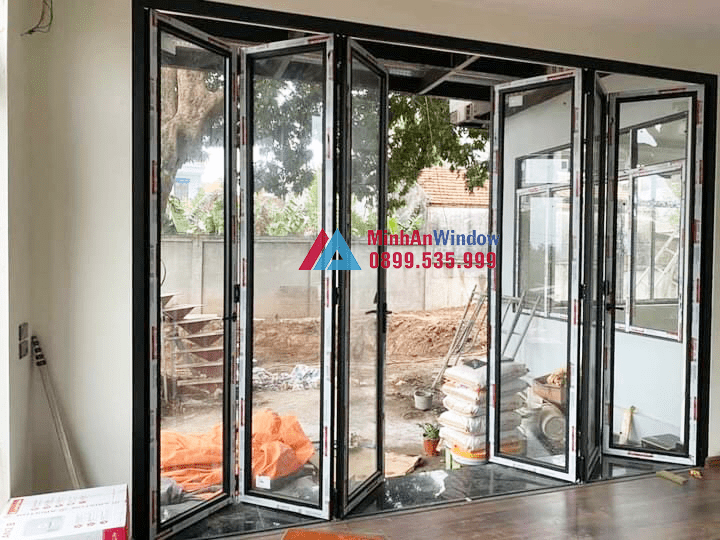 Thi công, làm cửa nhôm kính tại tuyên quang với giá tốt nhất 13 Mẫu cửa đi nhôm kính xếp gấp nhiều cánh Minh An Window lắp đặt cho khách hàng tại Tuyên Quang