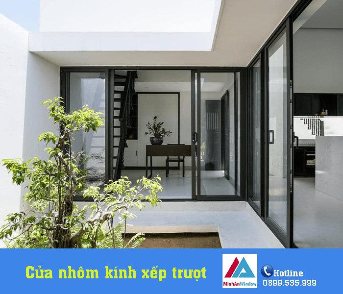 Cửa nhôm kính mở xếp trượt lắp đặt cho nhà biệt thự tại như thanh - thanh hóa Cửa nhôm kính mở xếp trượt lắp đặt cho nhà biệt thự tại Như Thanh - Thanh Hóa
