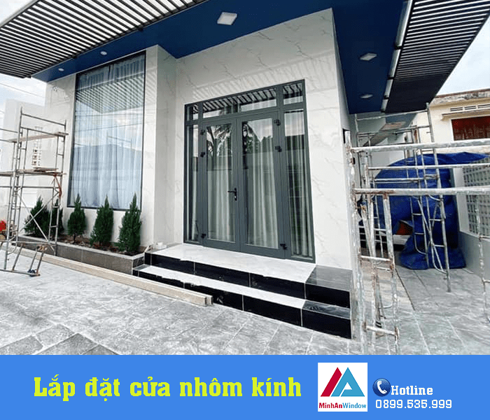 Cửa nhôm kính Minh An Window lắp đặt cho nhà biệt thự tại Bỉm Sơn tỉnh Thanh Hóa