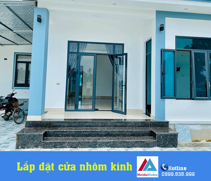Thi công, làm cửa nhôm kính tại tuyên quang với giá tốt nhất 2 Công trình cửa nhôm kính nhà ở Minh An Window lắp đặt cho khách hàng tại Tuyên Quang